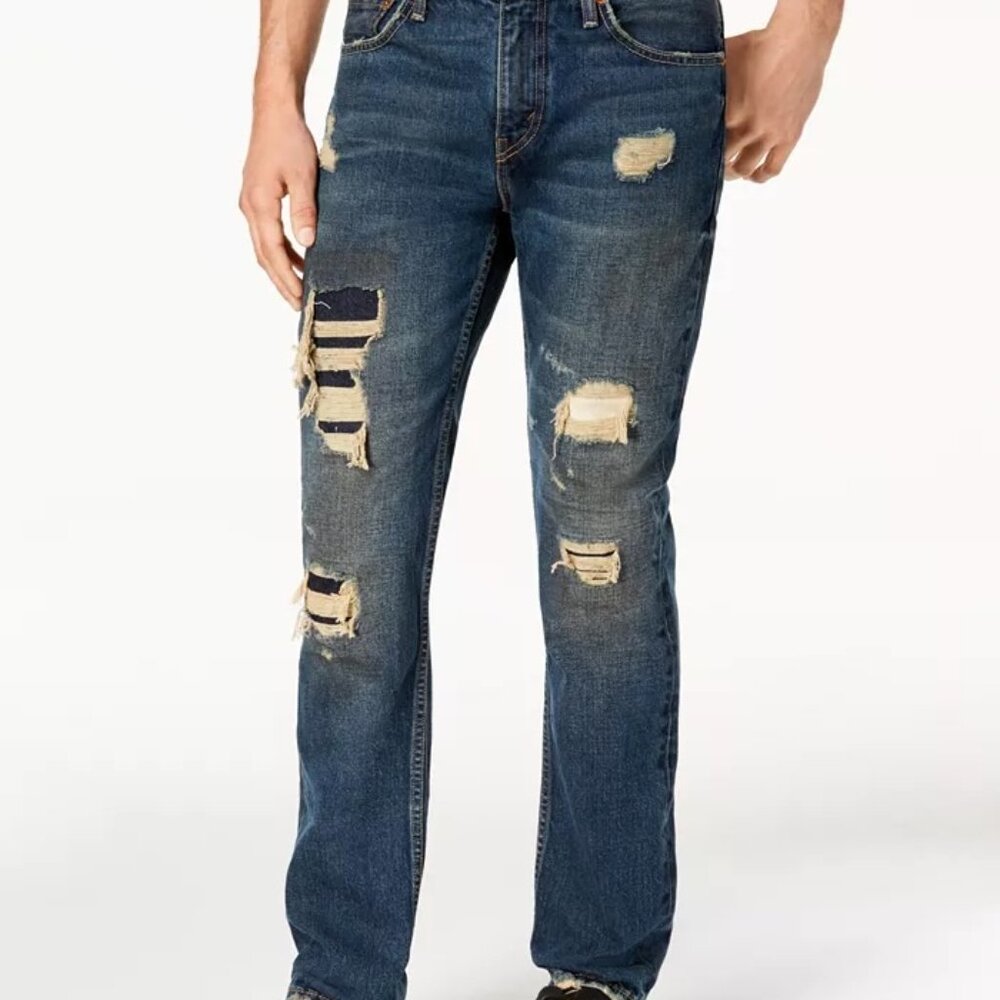 Levi's Men 511 32x30  Distressed Slim Fit Blue Jeans
